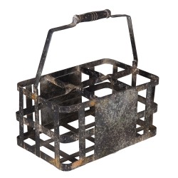 Clayre & Eef Portabottiglie 30x20x31 cm Nero Metallo