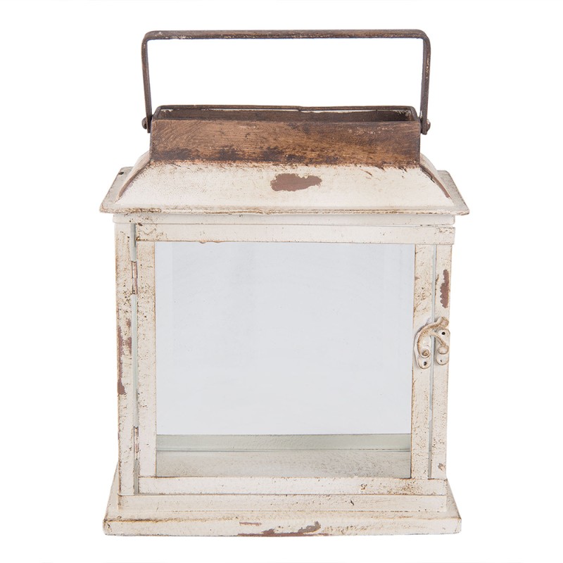 Clayre & Eef Lantern 25x12x30 cm Beige Iron Rectangle