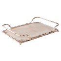 Clayre & Eef Decorazione vassoio 44x32x8 cm Bianco Ferro Rettangolo