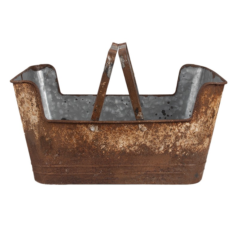 Clayre & Eef Porte-plante 45x28x23 cm Marron Fer Rectangle