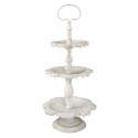 Clayre & Eef 3-Tiered Stand Ø 33x71 cm White Iron Round