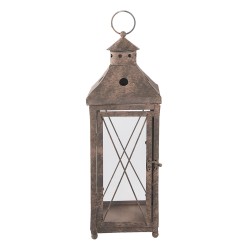 Clayre & Eef Lantern 17x17x47 cm Brown Iron Rectangle