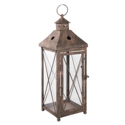 Clayre & Eef Lantern 17x17x47 cm Brown Iron Rectangle