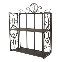 Clayre & Eef Wall Rack 41x18x53 cm Black Iron Rectangle