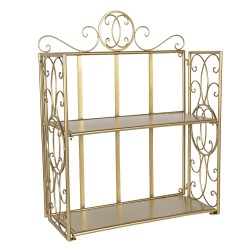 Clayre & Eef Wall Rack 41x18x53 cm Gold colored Iron Rectangle