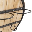 Clayre & Eef Wine Rack Ø 50x14 cm Brown Iron Wood Round