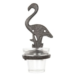 Clayre & Eef Teelichthalter 8x12x19 cm Braun Eisen Glas Flamingo