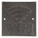 Clayre & Eef Plaque de texte 13x13 cm Marron Métal Carré WIFI