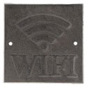 Clayre & Eef Text Sign 8x8 cm Brown Metal Square WIFI