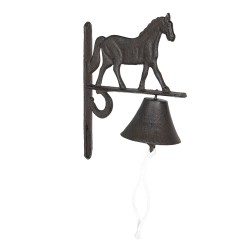 Clayre & Eef Sonnette ancienne Cheval 20x11x27 cm Marron Fer