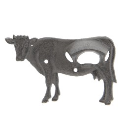 Clayre & Eef Bottle Opener 16x3x10 cm Brown Iron Rectangle Cow