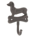 Clayre & Eef Gancio da parete 10x4x15 cm Marrone Metallo Cane