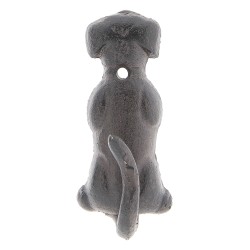 Clayre & Eef Wall Hook 5x4x10 cm Brown Iron Dog