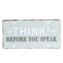 Clayre & Eef Text Sign 30x15 cm Grey Iron Rectangle