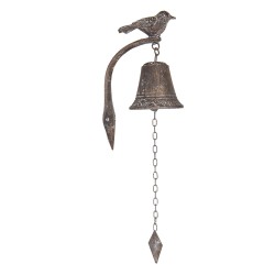 Clayre & Eef Sonnette ancienne Oiseau 10x15x25 cm Marron Fer