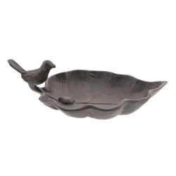 Clayre & Eef Vogelbad  26x15x8 cm Bruin Ijzer Vogel