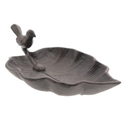 Clayre & Eef Vogelbad  26x15x8 cm Bruin Ijzer Vogel