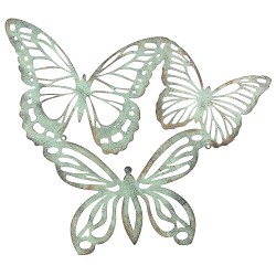 Clayre & Eef Décoration murale Papillon 53x45 cm Vert Fer