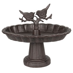 Clayre & Eef Bird Bath 24x19x22 cm Brown Iron Round Birds