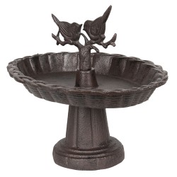 Clayre & Eef Bain d'oiseaux 24x19x22 cm Marron Fer Rond Oiseaux