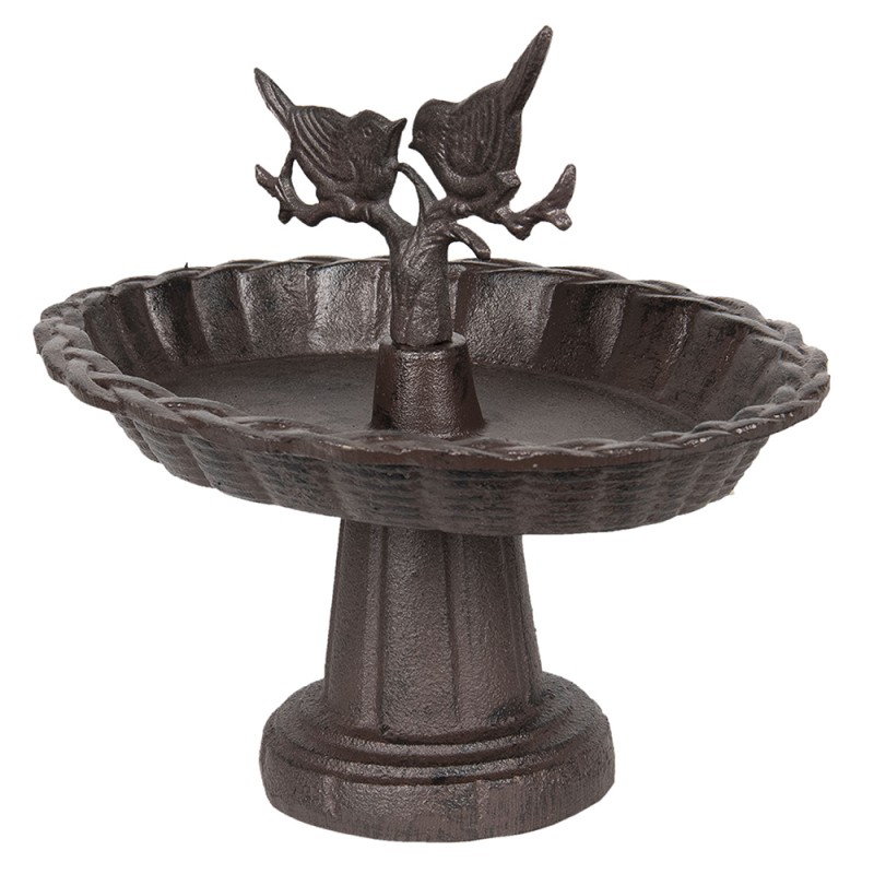 Clayre & Eef Bird Bath 24x19x22 cm Brown Iron Round Birds