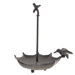 Clayre & Eef Vogelbad  23x19x25 cm Bruin Ijzer Rond Vogels