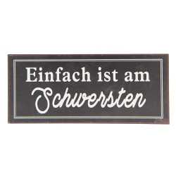 Clayre & Eef Text Sign 30x13 cm Brown Metal Rectangle