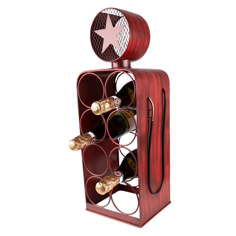 Clayre & Eef Wine Rack 22x18x58 cm Red Iron