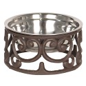 Clayre & Eef Dog Bowl Ø 17x9 cm Brown Iron Round