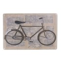 Clayre & Eef Tekstbord  30x20 cm Beige Grijs IJzer Rechthoek Fiets