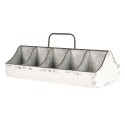 Clayre & Eef Scatola a scomparti 10 scomparti 50x26x23 cm Bianco Ferro Rettangolo