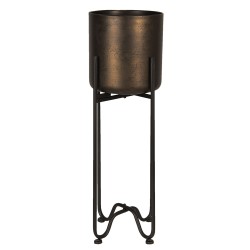 Clayre & Eef Plant Stand  Ø 20x60 cm Brown Iron Round