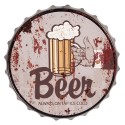 Clayre & Eef Text Sign Ø 33 cm Beige Metal Round Beer