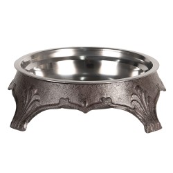 Clayre & Eef Bols d'alimentation pour chien Ø 24x8 cm Marron Fer Rond Décorations