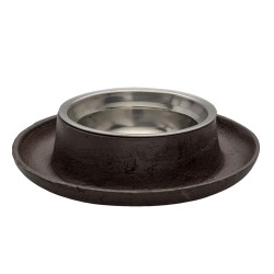 Clayre & Eef Voerbak Hond   Ø 22x5 cm Bruin Ijzer Rond