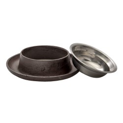 Clayre & Eef Voerbak Hond   Ø 22x5 cm Bruin Ijzer Rond