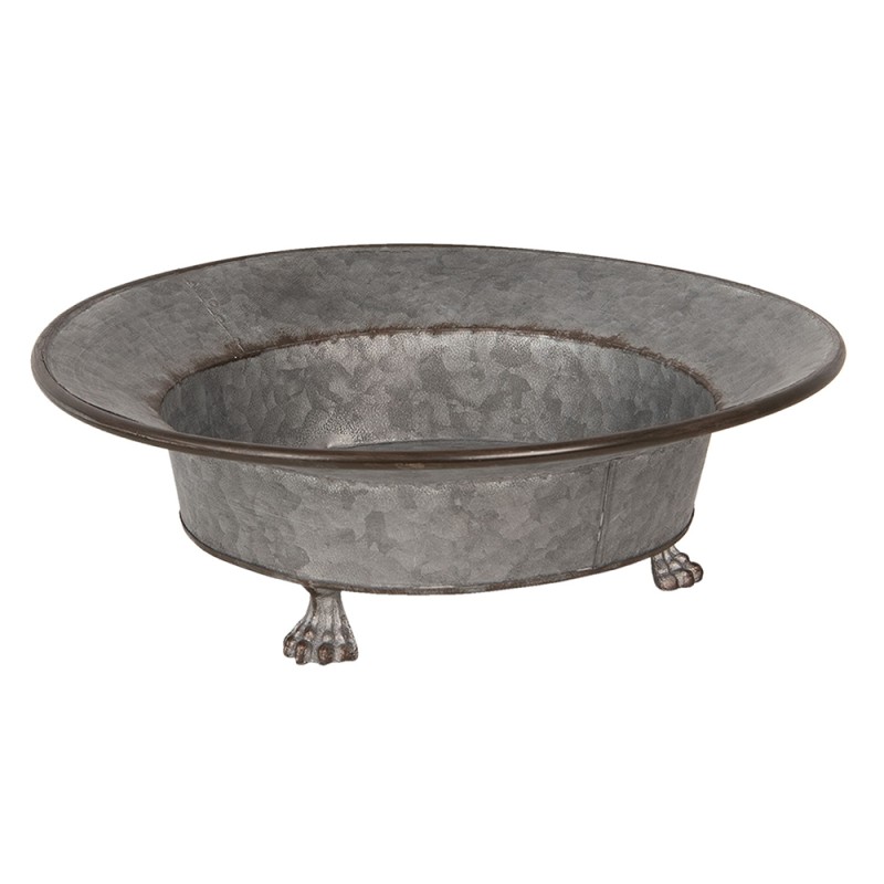 Clayre & Eef Bol de décoration Ø 38x12 cm Gris Fer Rond