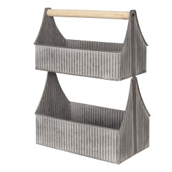 Clayre & Eef Opbergkist  33x17x45 cm Grijs Ijzer Rechthoek