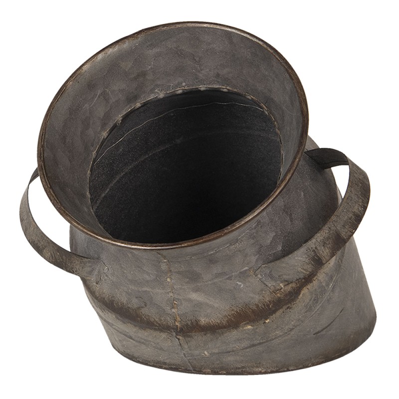 Clayre & Eef Pot à lait de décoration Ø 17x30 cm Gris Fer Rond