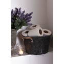 Clayre & Eef Decoratie Emmer Set van 2  Grijs Ijzer Rond