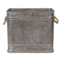 Clayre & Eef Decorative Zinc Tub Set of 2 Grey Metal Square