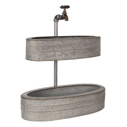 Clayre & Eef Plant Holder 55 cm Grey Iron Oval