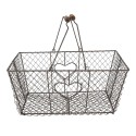 Clayre & Eef Aufbewahrungskorb 38x28x16 cm Braun Eisen Rechteck Herz