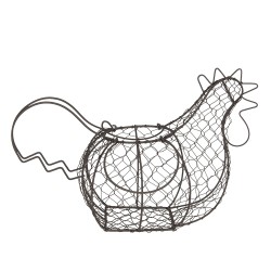 Clayre & Eef Panier de Pâques Poulet 40x23x28 cm Noir Fer