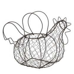 Clayre & Eef Cestino di Pasqua Pollo 40x23x28 cm Nero Ferro