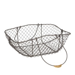 Clayre & Eef Basket Brown Iron Wood Rectangle