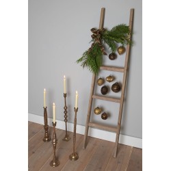 Clayre & Eef Kerzenständer Ø 10x48 cm Kupferfarbig Metall