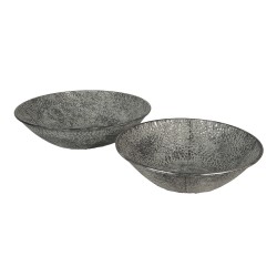 Clayre & Eef Soup Bowl Set of 2 Grey Metal Round