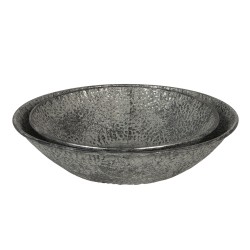 Clayre & Eef Bol à soupe set de 2 Gris Métal Rond