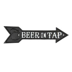 Clayre & Eef Plaque de texte 32x8 cm Marron Fer Beer On Tap